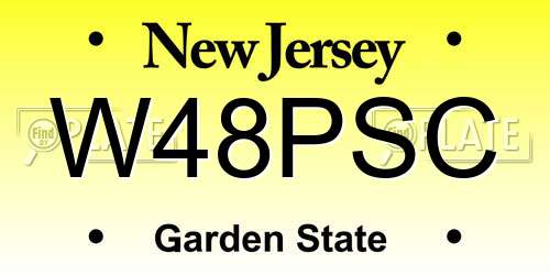 W48PSC New Jersey License Plate