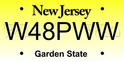 W48PWW New Jersey License Plate