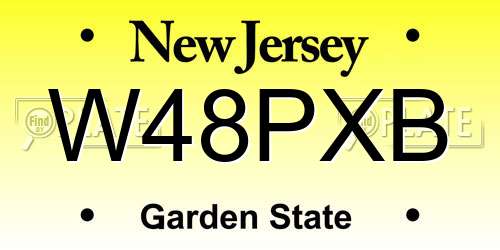 W48PXB New Jersey License Plate