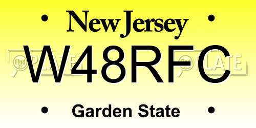 W48RFC New Jersey License Plate