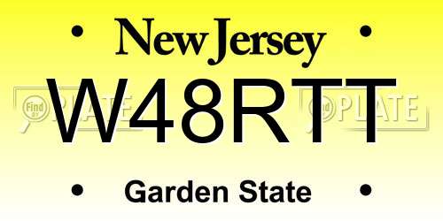 W48RTT New Jersey License Plate