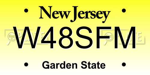 W48SFM New Jersey License Plate
