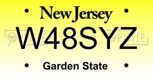 W48SYZ New Jersey License Plate