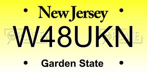 W48UKN New Jersey License Plate