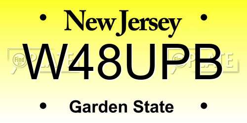 W48UPB New Jersey License Plate