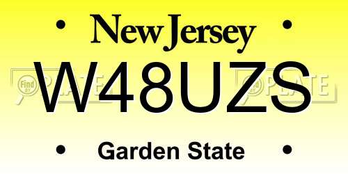 W48UZS New Jersey License Plate