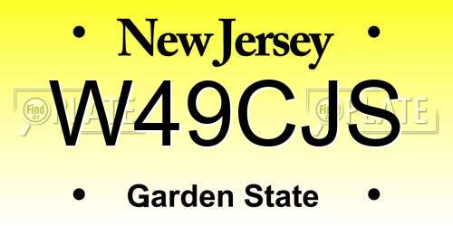 W49CJS New Jersey License Plate