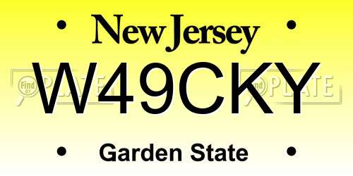 W49CKY New Jersey License Plate