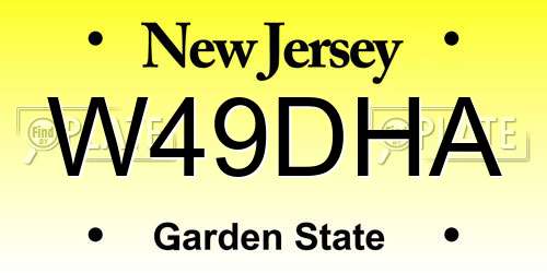 W49DHA New Jersey License Plate