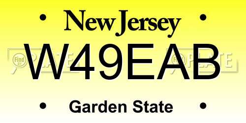 W49EAB New Jersey License Plate