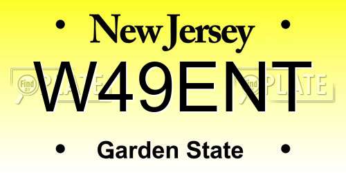W49ENT New Jersey License Plate