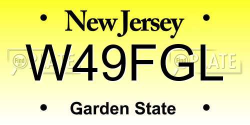 W49FGL New Jersey License Plate