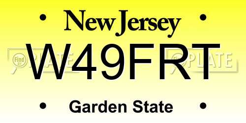 W49FRT New Jersey License Plate