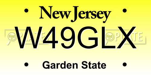 W49GLX New Jersey License Plate