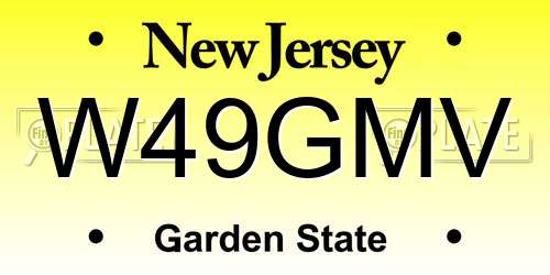 W49GMV New Jersey License Plate