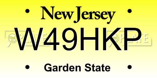 W49HKP New Jersey License Plate