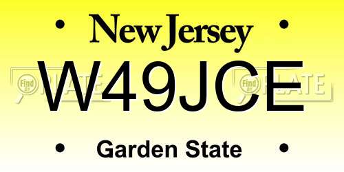 W49JCE New Jersey License Plate