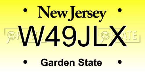 W49JLX New Jersey License Plate