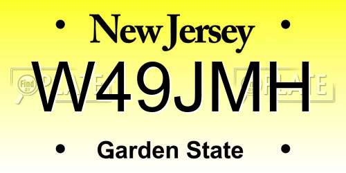 W49JMH New Jersey License Plate