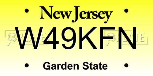 W49KFN New Jersey License Plate