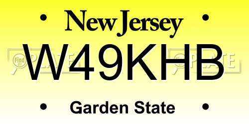 W49KHB New Jersey License Plate
