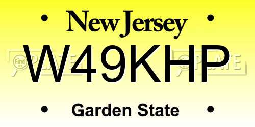 W49KHP New Jersey License Plate