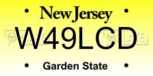 W49LCD New Jersey License Plate