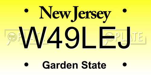 W49LEJ New Jersey License Plate