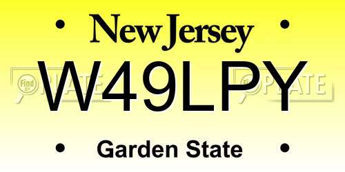 W49LPY New Jersey License Plate
