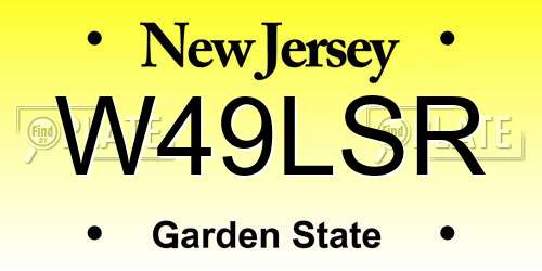 W49LSR New Jersey License Plate