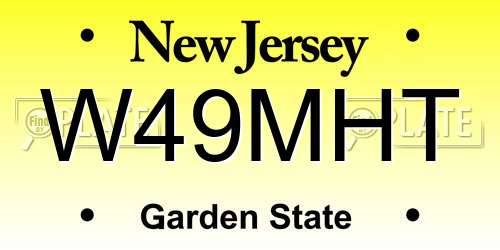W49MHT New Jersey License Plate