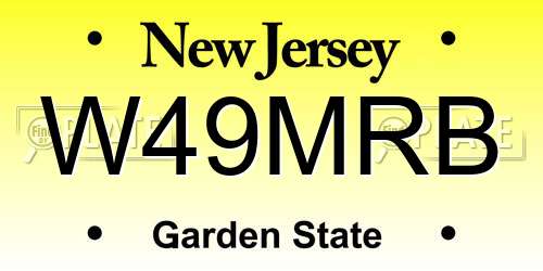 W49MRB New Jersey License Plate