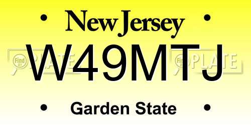 W49MTJ New Jersey License Plate