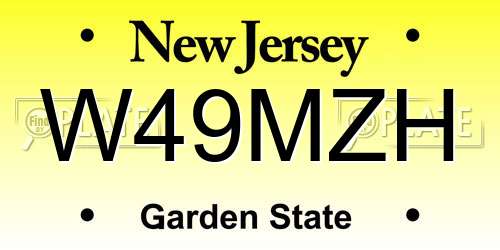 W49MZH New Jersey License Plate