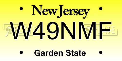 W49NMF New Jersey License Plate