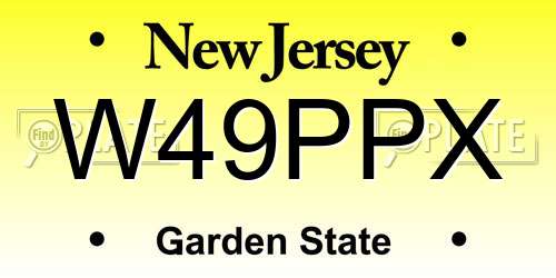 W49PPX New Jersey License Plate