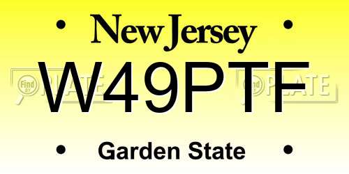 W49PTF New Jersey License Plate