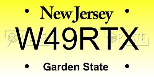 W49RTX New Jersey License Plate