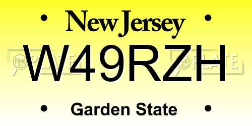 W49RZH New Jersey License Plate