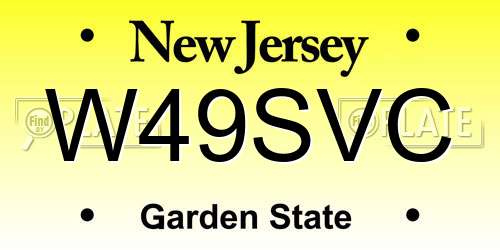 W49SVC New Jersey License Plate