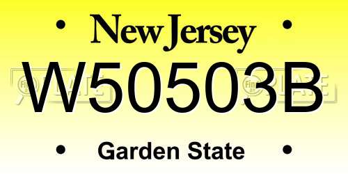 W50503B New Jersey License Plate