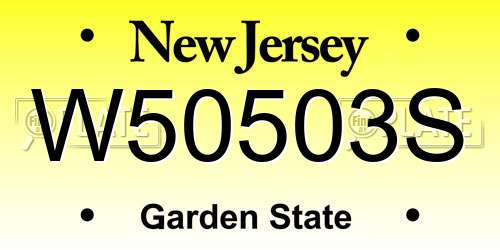 W50503S New Jersey License Plate