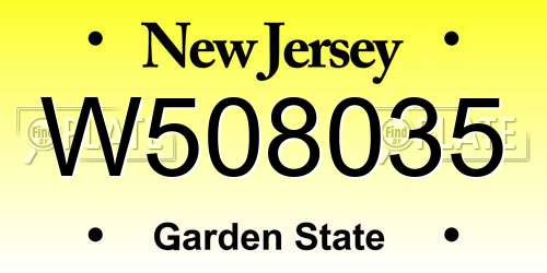 W508035 New Jersey License Plate