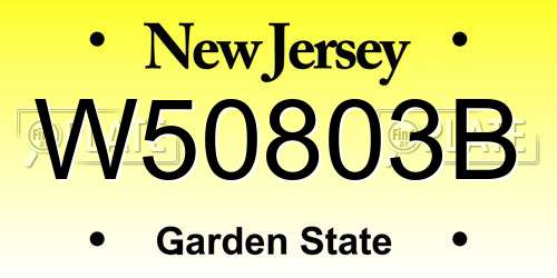 W50803B New Jersey License Plate