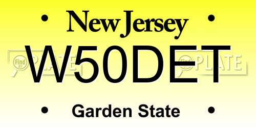 W50DET New Jersey License Plate