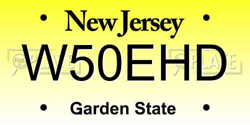W50EHD New Jersey License Plate
