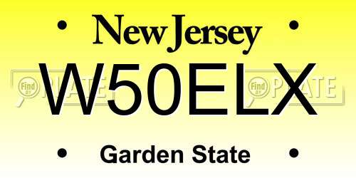 W50ELX New Jersey License Plate
