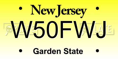 W50FWJ New Jersey License Plate