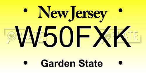 W50FXK New Jersey License Plate