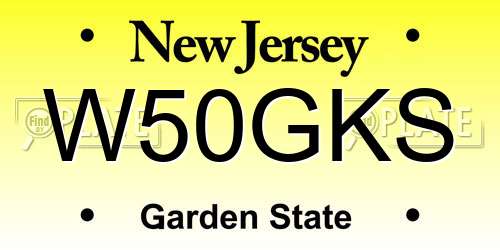 W50GKS New Jersey License Plate